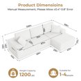 thumbnail image 4 of 108" Boneless Sofa Couch for Living Room, Neche L-Shaped Corduroy Sectional, White-Right, 4 of 5