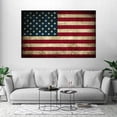 thumbnail image 3 of HFDF USA US American Flag Rustic Wall Art Canvas Vtage Prts Home Decor Decals Pictures for Bedroom Retro Poster Patg Artwork Stretched and Ready to Hang 24x20inch Framed, 3 of 6