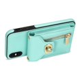 thumbnail image 2 of K-Lion for Apple iPhone XS/X Wallet Case, Luxury PU Leather Zipper Purse Crossbody Shoulder Strap Flip Case for Women Girls Card Holder Cash Slot Shockproof Protective Phone Cover, mint, 2 of 6