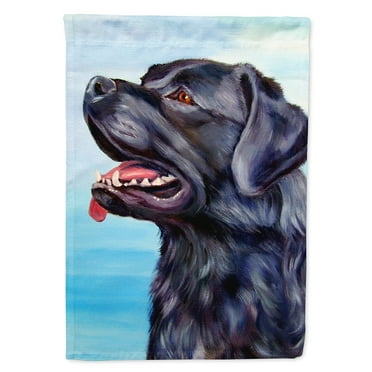 Black Labrador Retriever Flag Canvas House Size