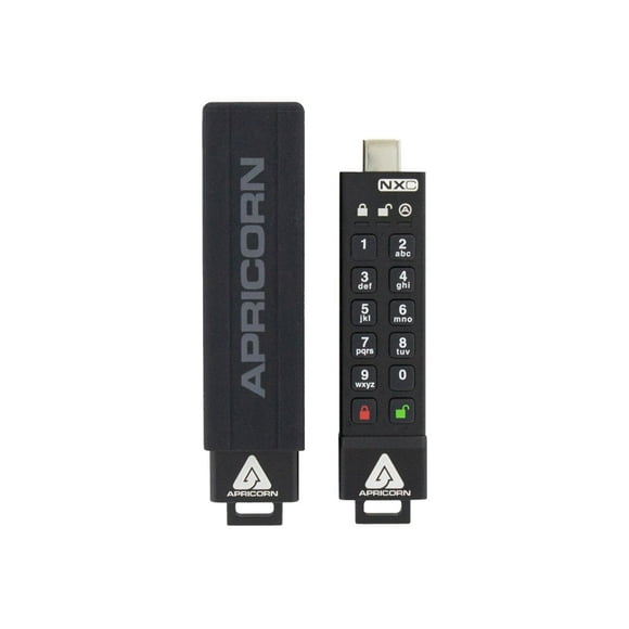 Apricorn Aegis Secure Key 3NXC - USB flash drive - encrypted - 256 GB - USB-C 3.2 Gen 1 - FIPS 140-2 Level 3 - TAA Compliant