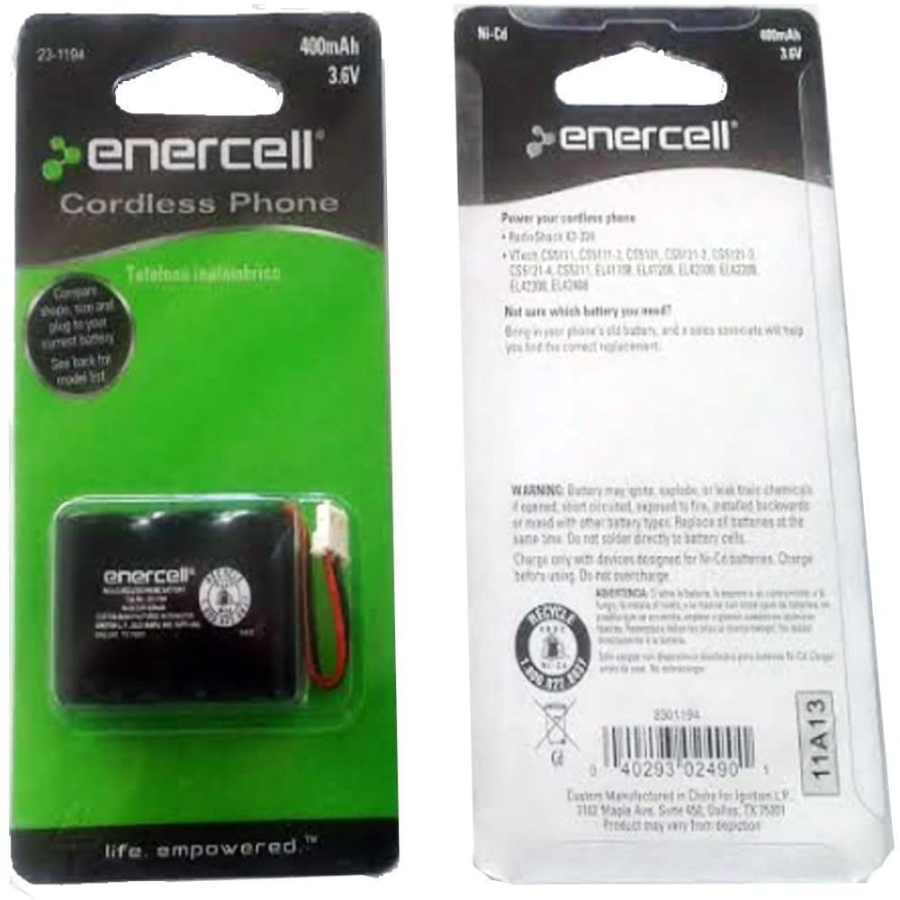 2300894 by Enercell Enercell 3.6V/600mAh Ni-MH Cordless Phone Battery 