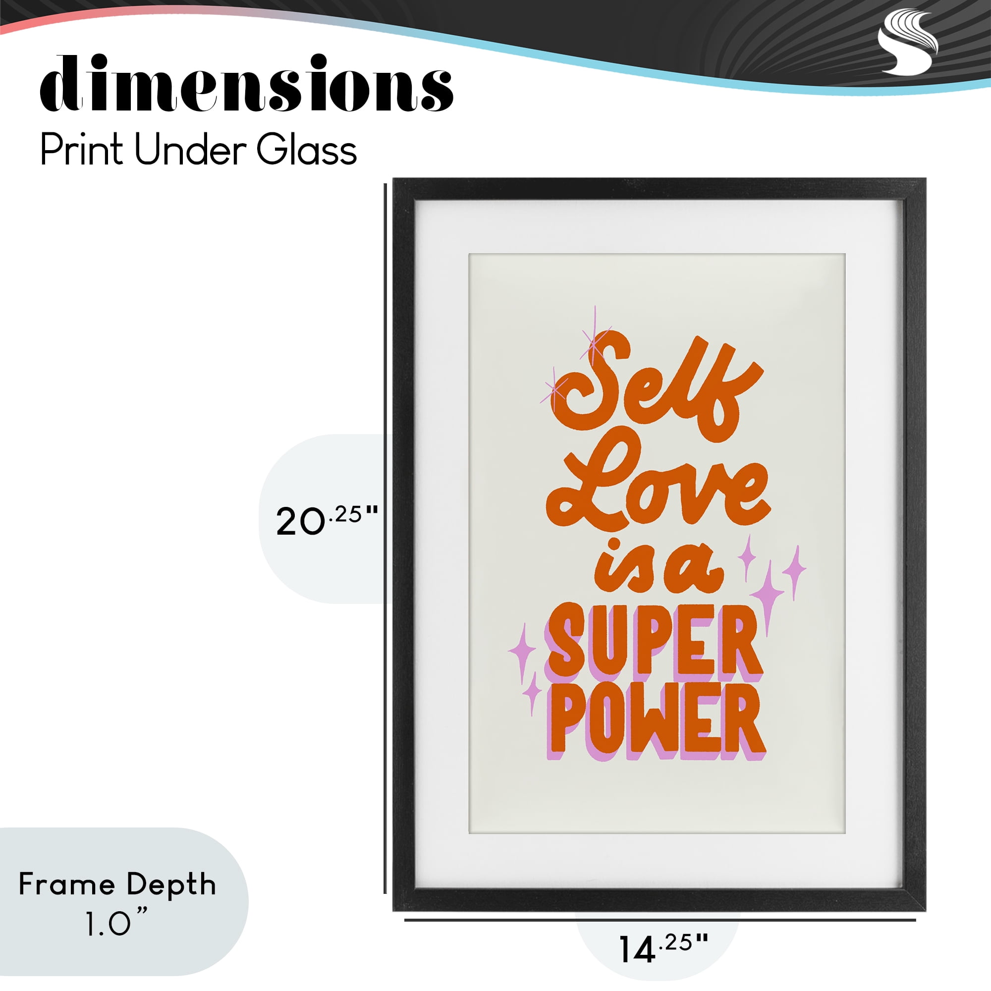 Stupell Industries Self Love Is Superpower Black Framed Print Under Glass, design by Indira Prieto | IndySign