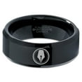 thumbnail image 2 of Tungsten Writing Writer Ink Fountain Pen Band Ring 8mm Men Women Comfort Fit Black Beveled Edge Polished, 2 of 4
