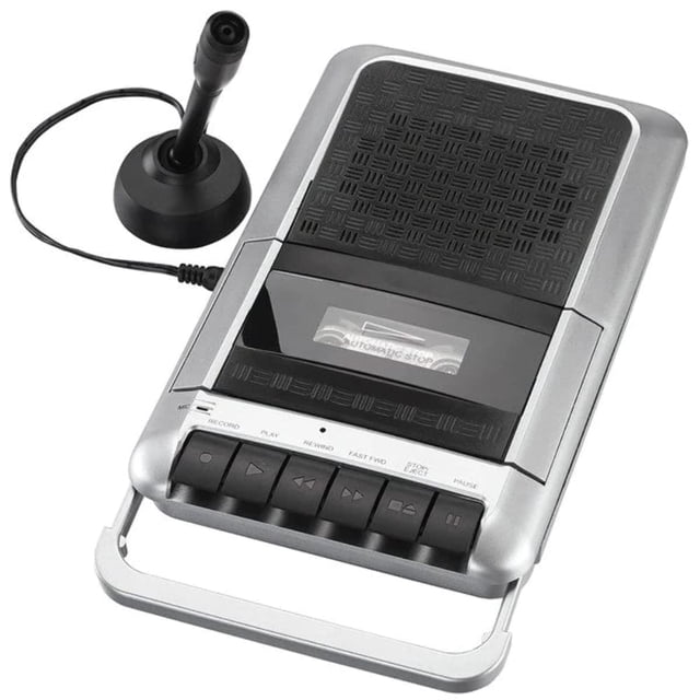 Reproductor de casetes PROSCAN con micrófono auxiliar negro