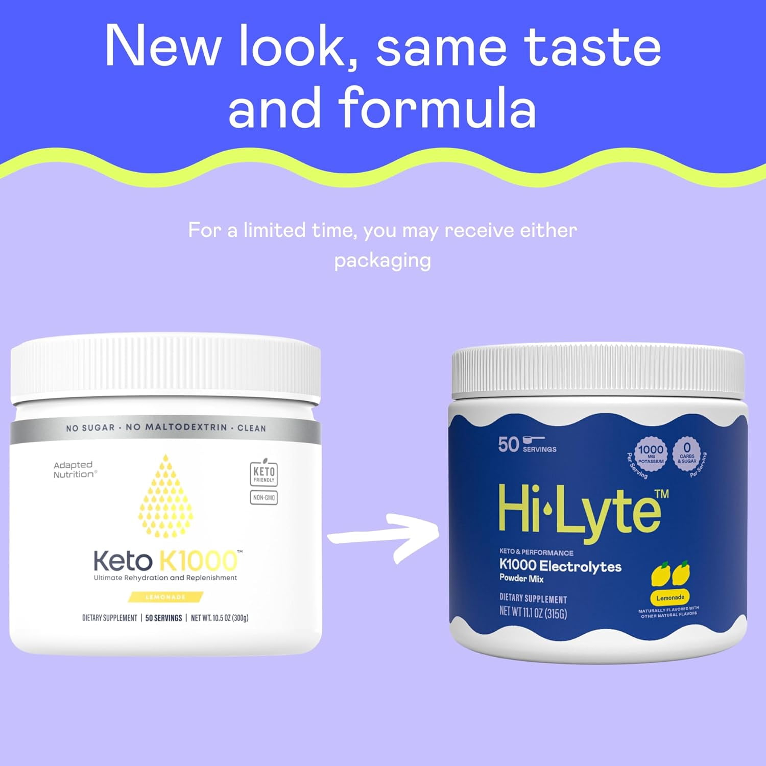 Hi-Lyte Keto K1000 Electrolyte Powder | Lemonade | Hydration Supplement Drink Mix | Boost Energy & Beat Leg Cramps | No Maltodextrin or Sugar | 50 Servings