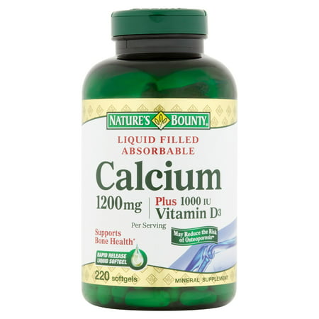 Nature's Bounty calcium 1200mg Rapid Release liquide Rempli 220 Softgel Gélules