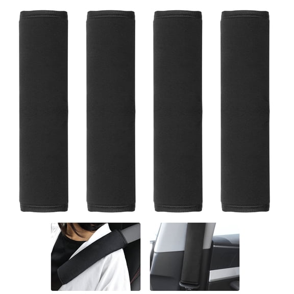 UHIAGREE Car Seat Belt Pads Cover,4 packs Soft Seatbelt Shoulder Pad for Car & Bag, Black
