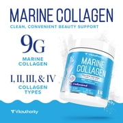 Vitauthority Marine Collagen Peptides Powder Supplement | Hydrolyzed Fish Collagen Peptides | Unflavored 18 Servings