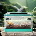 thumbnail image 4 of Plastic Reptile Feeding Box with Wheels,Reptiles Breeding Enclosure Cages Transparent Amphibians Habitat Terrarium Tank Portable Transport Container for Lizard,Bearded Dragon(White), 4 of 10