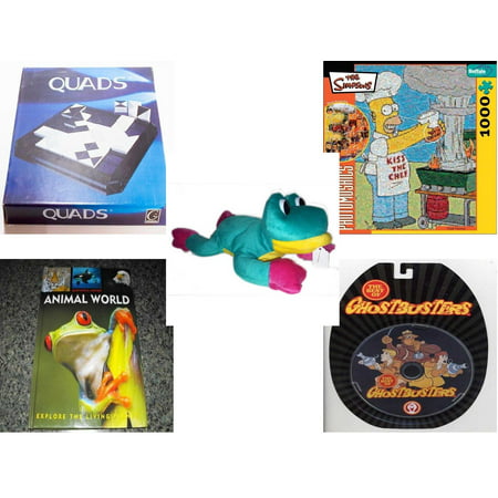 Children's Gift Bundle [5 Piece] -  Gigamic Quads  - Robert Silvers Photomosaics Homer Simpson  - Good Stuff  Frog 14