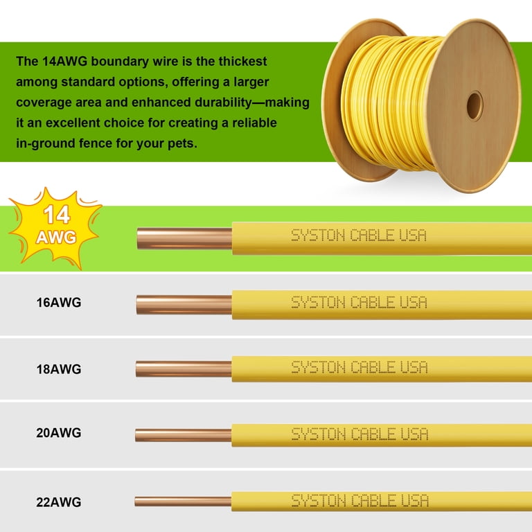 Syston Underground Dog Fence Wire (100 ft, Yellow), 14 AWG 1