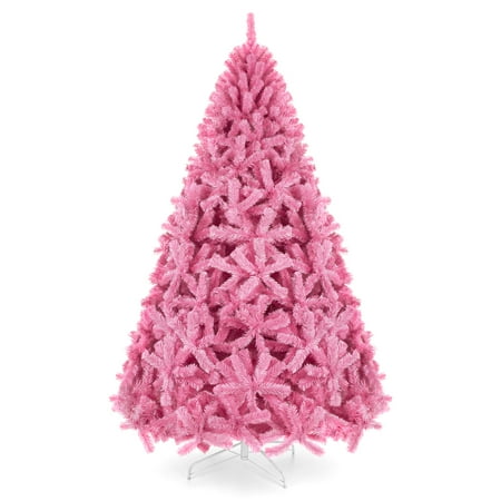 Cheap Christmas Decorations Dollar Tree Best Choice Products 6ft Artificial Christmas Full Tree Festive Holiday Decoration w/ 1,477 Branch Tips, Stand - Pink ()