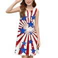 thumbnail image 5 of CCRFTGI 4th of July Dresses for Children Girls Size 10-12 Funny American Flag Stars Striped Mini Dress Patriotic Sleeveless V Neck Girls Dresses Watermelon Red 12-13 Years, 5 of 5
