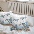 thumbnail image 6 of Sea Turtle Coastal Throw Pillow Covers 16x16 Inch Set of 2, Summer Beach Coral Ocean Blue Nautical Waterproof Outdoor Pillow Covers, Decorative Cushion Pillowcases for Couch, Sofa, Bed, Garden, Patio, 6 of 9