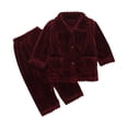 thumbnail image 1 of cfhntfmh Ensemble de Pyjama 2 Pcs Garçons Filles Tout-Petits Uni Tenue de Nuit Manches Longues Hauts Thermiques avec Pantalons Ensemble de Tenue de Nuit de Base, 1 of 6