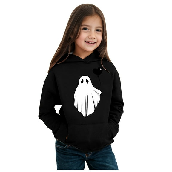 WRTFVZA Child Toddler Boys Girls Sweatshirt Halloween Long Sleeve Letter Prints Warm Hoodie Pullover Tops Kids SweatSweat