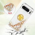 thumbnail image 4 of Glitter Clear Sparkly Bling for Google Pixel 8 Pro Case, Flowing Liquid Quicksand Cover with Diamond Ring Holder Case for Google Pixel 8 Pro  Gold, 4 of 14