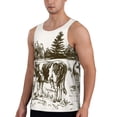 thumbnail image 2 of Lsque Cows Grazing On The Meadow Pattern Mens Tank Tops Muscle Athletic Quick Dry Sleeveless Workout Fitness T Shirts Beach Tank Top, Loose-fit Sleeveless Shirt for Men-X-Large, 2 of 7