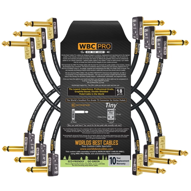 Conjunto de cables WORLDS BEST CABLES WBC-PRO-PEDAL 12 cm 6 unidades
