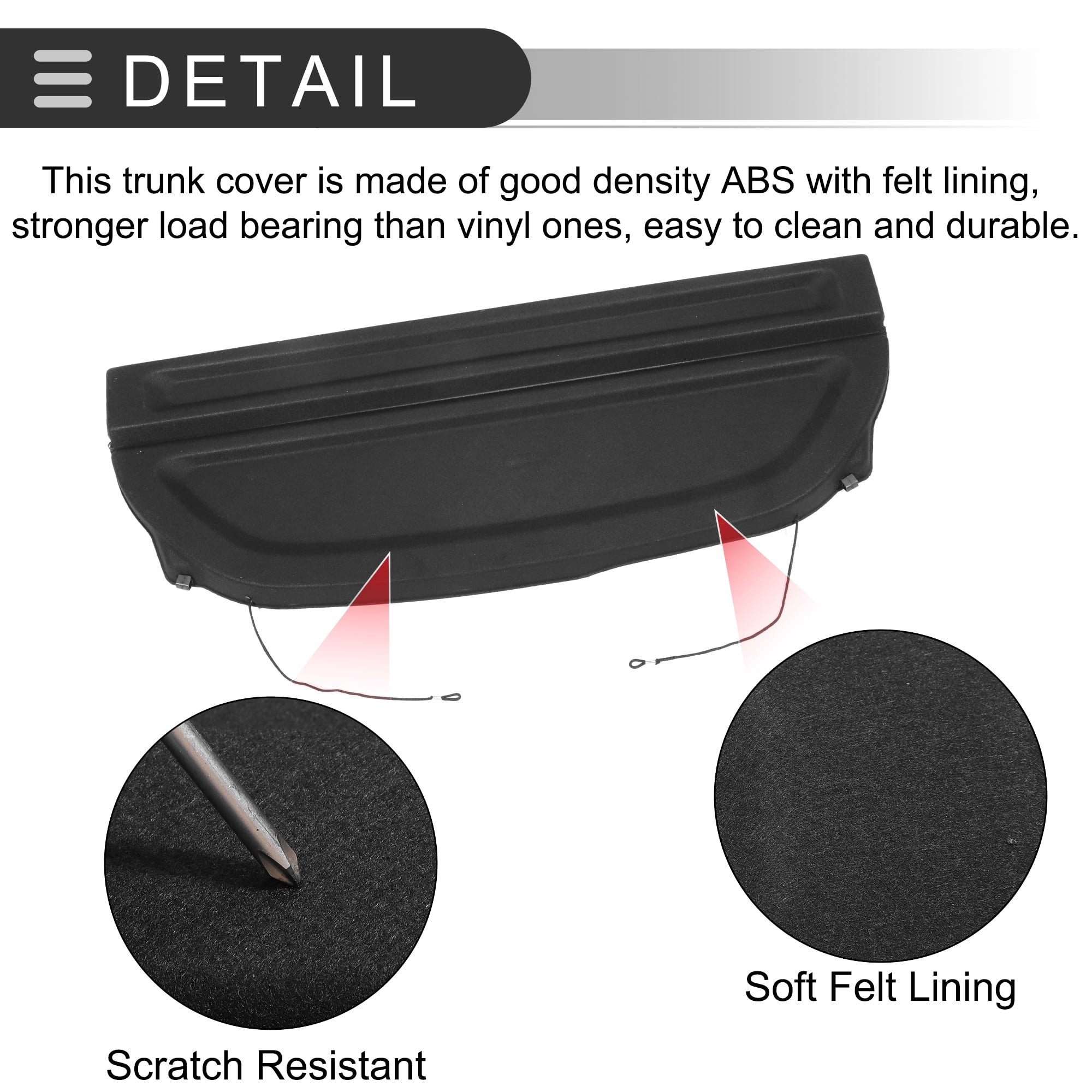 Unique Bargains Cargo Cover Board for Honda Fit 2012-2013 Tonneau Shield Black