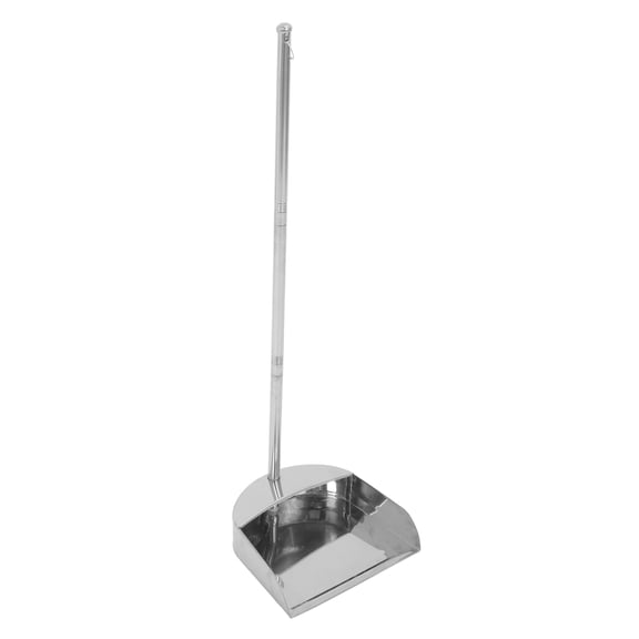 SOPOTUTU Metal Dustpan with Plastic Handle for Home and Office Cleaning, Standing Design for Easy Use