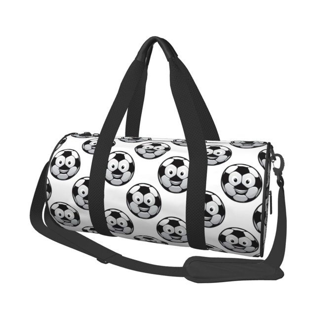 Balery Happy Soccer Bolsa de Gimnasio para Mujeres y Hombres, Bolsa de Viaje Impermeable, Bolsa de Fin de Semana con Compartimento para Zapatos y Bolsillo Húmedo