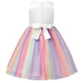 thumbnail image 2 of Uhnice Little Girl's Sequin Sleeveless Mesh Rainbow Dress for Wedding Party (White, 3-4/110), 2 of 7