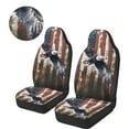 thumbnail image 3 of Uorisanigo Car Seat Cover, 2-Pack Retro American Flag Eagle Auto Front Seat Protectors, Flurry Seats Protection Universal Car Accessories for Auto Trucks Van SUV, 3 of 7