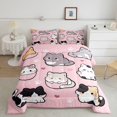 thumbnail image 2 of Manfei Cartoon Cat King Size Comforter Sets, Kawaii Animal Comforters King Size, Pink, Pink Reversible, 3-Piece, 1 Comforter and 2 Pillowcases, 2 of 7