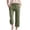 Army Green, variant on Cotton Linen Capri Pants Kids Boys Girls Wide Leg Capris Pocket Drawstring Straight Trousers 13T