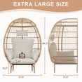 thumbnail image 3 of Kselythan Patio Egg Chair Oversized Lounger,Wicker Egg Rattan Chair Outdoor Indoor,Oversized Egg-Shaped Chair,500 Lbs Egg Shape Balcony Chair Lounge Chairs for Living Room,Balcony,Backyard, 3 of 7