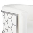 thumbnail image 3 of Home Gear Unity 30" Hexagon Pattern Faux Leather Accent Chair in White, 3 of 6