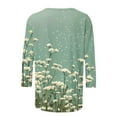 thumbnail image 5 of CYMMPU Blouses for Women Dressy Casual Crew Neck 3/4 Sleeve Summer Trendy Shirts Floral Printed Spring Tops Loose Fit Tunic Tops Lightweight Basic Tees Multicolor XXXXXL, 5 of 5
