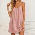 thumbnail image 4 of Backless Cami Dress for Women Short Mini Backless Dress Sleeveless Cami Lounge Dress Above Knee House Dress, 4 of 7
