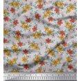 thumbnail image 1 of Soimoi Tissu en Poly Georgette Feuilles & Floral Imprimé Artistique au Mètre 42 Pouces de Large, 1 of 1