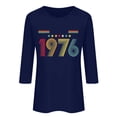 thumbnail image 4 of 50th Birthday Gifts for Women Vintage 1976 T Shirts for Women 3/4 Length Sleeve Tops Retro Birthday Party Top Business Casual Outfits Short Sleeve Graphic Tee Tops 2026 Summer Beach Vacation Outfits, 4 of 4