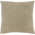 thumbnail image 2 of SARO 686.T20SD 20 in. Square Taupe Stone Washed Floral Throw Pillow with Down Filling, 2 of 3