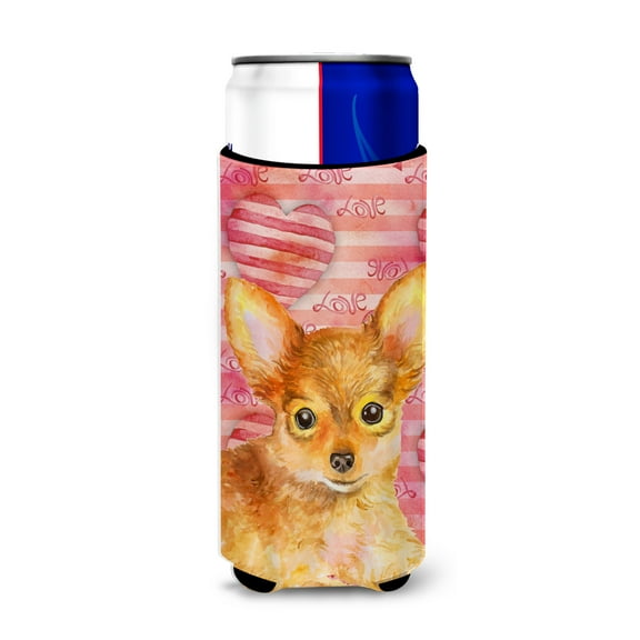 Carolines Treasures BB9809MUK Toy Terrier Love Michelob Ultra Hugger for slim cans  Slim Can multicolor
