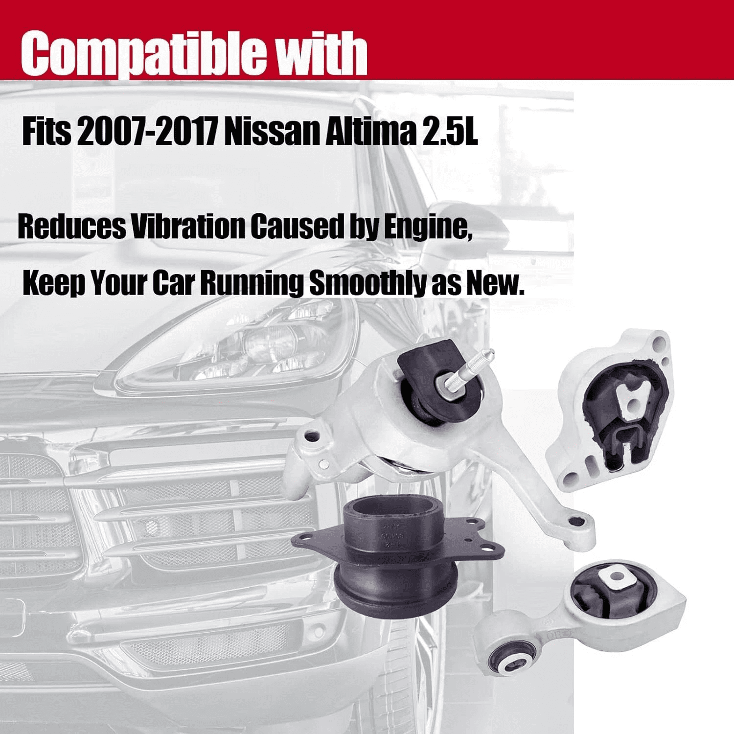 Woudy 4Pcs Engine Motor Transmission Mount Kit for Nissan Altima 2007-2015 L4 2.5L Auto