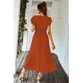 thumbnail image 3 of Vestido PRETTYGARDEN cruzado con escote en V, maxi de verano color rojo talla M, 3 of 7