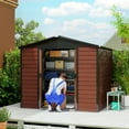 thumbnail image 2 of Outsunny Remise de Rangement Extérieure 8 Pieds X 7 Pieds Remise de Jardin avec Serrure, Teck, 2 of 10