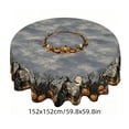 thumbnail image 3 of Round Halloween Tablecloth Vintage Pumpkin Witch, Tyidzon Waterproof 60 inch Round Tablecloth for Holiday Dinner Party Home Kitchen Dining Table Decor, 3 of 7