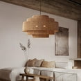 thumbnail image 3 of Arturesthome Retro Wabi-sabi style Dining Table Rattan Pendant Light B&B Decoration Handwoven Lampshade, 3 of 12