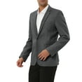thumbnail image 4 of INSPIRE CHIC Men's Casual Plaid Sports Coat Notched Lapel Button Houndstooth Blazer S Black, 4 of 6