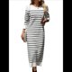 thumbnail image 1 of Vestido Tipo Suéter para Mujer, Tejido Holgado, A Rayas, Elegante, para Otoño e Invierno. L, 1 of 9