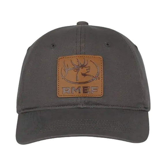 RMEF Men's Logo Leather Patch Hat Gray One Size Fits Most