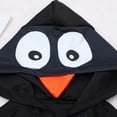 thumbnail image 6 of LNMQLPDBS Unisex Kids Bathing Suits Cartoon Cute Penguin Printed Swimwear Beach Long Sleeve Hooded Onesie Swimsuit with Ziper Girls Rash Guard Swimsuit Boys Rashguard Swim Set Black 2-3 Years, 6 of 9