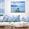 thumbnail image 4 of Designart Concrete Pier Under Cloudy Sky - Seascape Throw Pillow - 12x20, 4 of 5