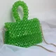 thumbnail image 4 of Carteras y bolsos hechos a mano con cadena de metal, bolsos de hombro tipo bandolera de diseñador con cuentas de perlas, bolsos casuales de mujer con solapa de perlas acrílicas, 4 of 5